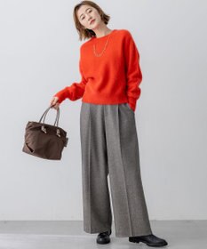 23区 S ラメミックスツイード タック ワイド パンツ