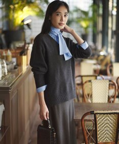 23区 L 【滝沢眞規子さん着用/Oggi掲載】ストレッチライトタイプライター 2WAY ボウタイブラウス