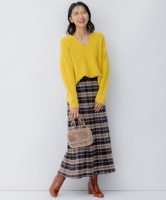 23区 【洗える】ウールミドルゲージ Vネック ニット