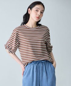 ANY ツイストスリーブボーダートップス