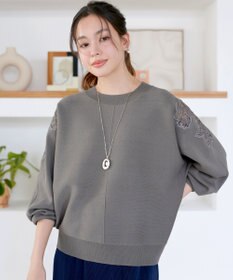 Tiaclasse 肩レースドルマンニットトップス