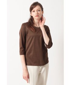 DAKS ハウスチェックトリム七分袖カットソー