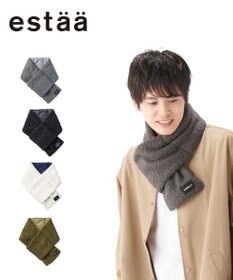 MOONBAT estaa ダウンマフラー 無地ボア／手洗い可／ポケッタブル