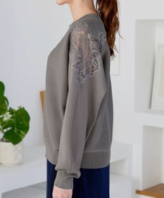 Tiaclasse 肩レースドルマンニットトップス