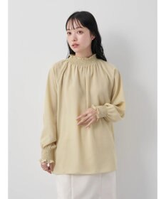 earth music&ecology シャーリングネックブラウス