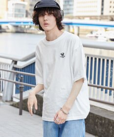 WEGO 【ユニセックス着用ITEM/綿100%/SMLサイズ展開】リラックスフィットワンポイントT（S）