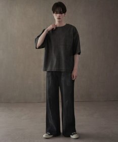 WEGO シルバープリントバギーフレアデニム