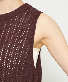 uncrave シースルーケーブルニット ノースリーブトップス