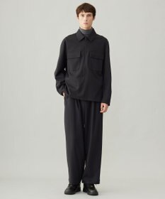 UNFILO MENS 【男女兼用】フラノライク ハーフジップ シャツブルゾン [24年秋冬商品]