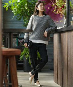 UNFILO L 【野呂佳代さん着用】ふわふわニット メッシュプルオーバー