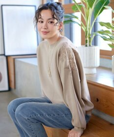 Tiaclasse 肩レースドルマンニットトップス