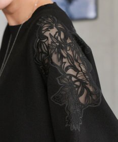 Tiaclasse 肩レースドルマンニットトップス