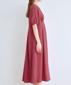 Tiaclasse L 【新色追加】ワッフルVネックワンピース