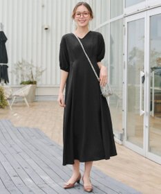 Tiaclasse L 【新色追加】ワッフルVネックワンピース