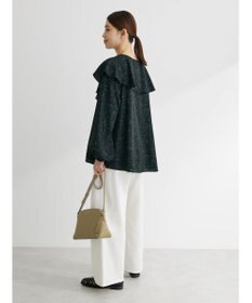 Green Parks 柄アソートラッフル衿ブラウス