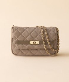 23区 スエード キルティング ショルダーバッグ ベージュ系