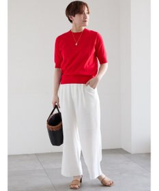 Te chichi レーヨンリネンストレートパンツ