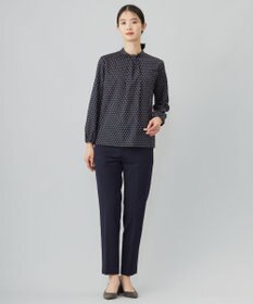 J.PRESS LADIES L 【洗える】ジオメトリックプリント ブラウス