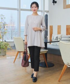 Tiaclasse L 【おのののかさん着用】半袖＆七分袖選べる袖丈バックフレアチュニック