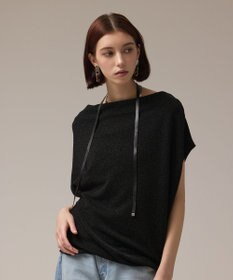 GRACE CONTINENTAL ラメドレープカットトップ