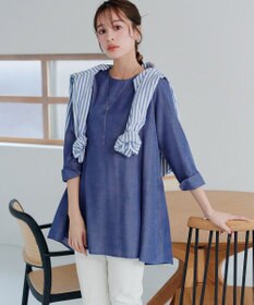 Tiaclasse L 【おのののかさん着用】半袖＆七分袖選べる袖丈バックフレアチュニック