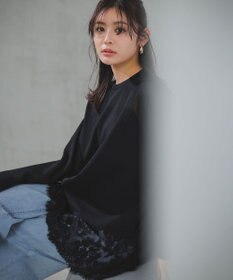 UNFILO シアーフォルムニット クルーネック