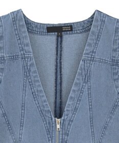 Green Parks ・ＳＵＧＡＲ　ＳＰＯＯＮ　Ｗ－ＺＩＰデニムミニワンピ