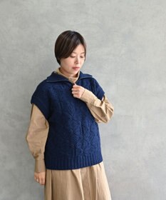 muuc 5種類の模様編み  パッチワーク柄ケーブル模様編みベスト