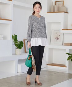 Tiaclasse ツイードコンビフレアチュニック