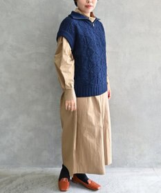 muuc 5種類の模様編み  パッチワーク柄ケーブル模様編みベスト