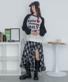 WEGO 【2025年秋冬新作】フラッフィーグラフィックニットBIGプルオーバー