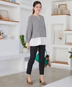 Tiaclasse ツイードコンビフレアチュニック