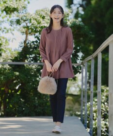 Tiaclasse 【洗える】ピンタックチュニックブラウス