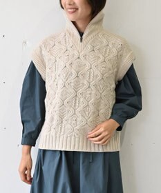 muuc 5種類の模様編み  パッチワーク柄ケーブル模様編みベスト