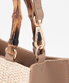 ANY SIS 【美人百花7月号掲載】2WAYバンブーライクハンドルミディ トートバッグ