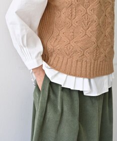 muuc 5種類の模様編み  パッチワーク柄ケーブル模様編みベスト