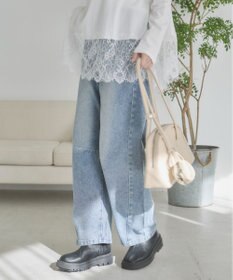WEGO 【ANGIE VINTAGE】バレルレッグデニムパンツ