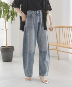WEGO 【ANGIE VINTAGE】バレルレッグデニムパンツ