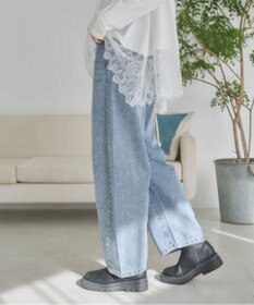 WEGO 【ANGIE VINTAGE】バレルレッグデニムパンツ