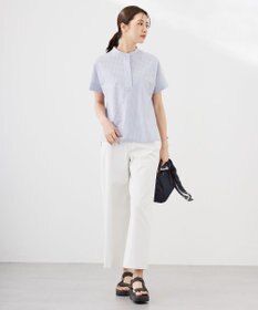 J.PRESS LADIES L ストライプジャージー ドルマンスリーブ カットソー