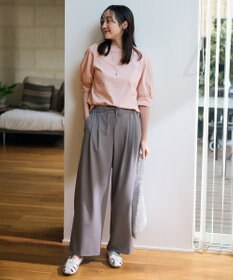 ANY 【ウエストゴム】イージーケアライトストレッチワイドパンツ