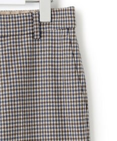 23区 ウールミルドストレッチチェック テーパードパンツ