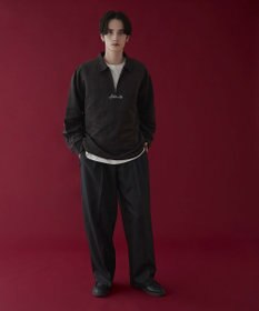 WEGO フェイクスウェードハーフZIPシャツ（LS）