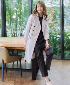 Tiaclasse 【ダブルストレッチ・洗える】スキッパーパールチュニックブラウス