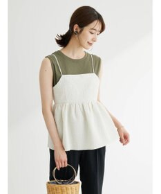 Green Parks ・ＥＬＥＮＣＡＲＥ　ＤＵＥ　フクレジャカードキャミソール