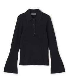 uncrave 【洗濯機洗い可】リブ フレアスリーブポロニット（uncrave STANDARD）