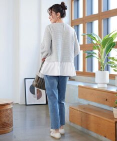 Tiaclasse ツイードコンビフレアチュニック