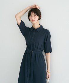 YECCA VECCA 【接触冷感】ベルト付きシャツワンピース