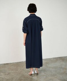 GRACE CONTINENTAL 配色ステッチワークシャツワンピース