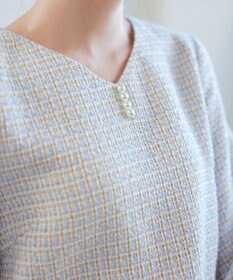 Tiaclasse ツイードコンビフレアチュニック